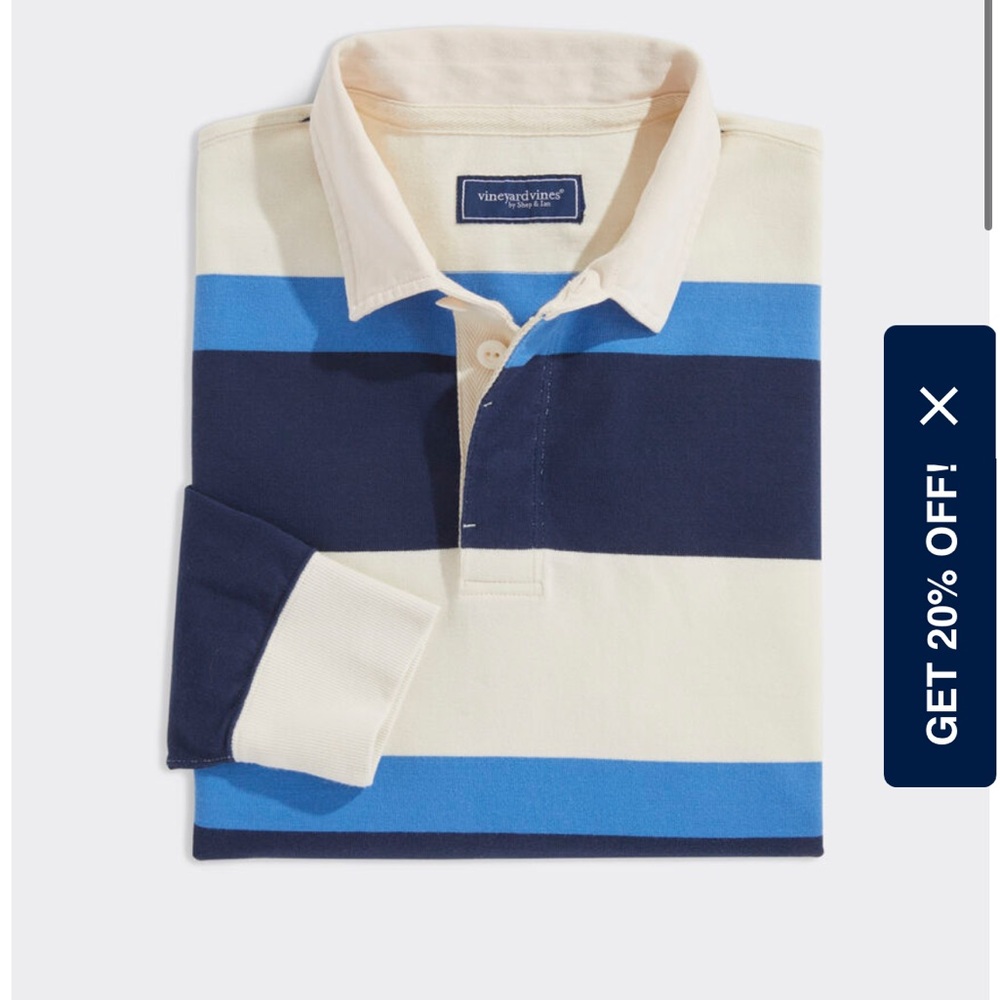 Vineyard Vines Men’s Multi-striped Rugby Shirt Sz L NWT
